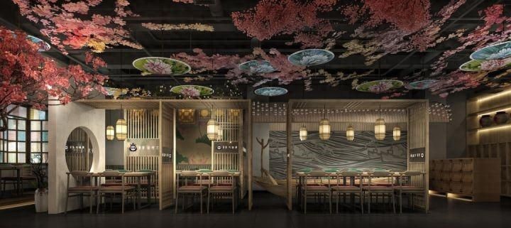 澳门100平米餐厅公装装修设计案例-游千年岁月享人间至美