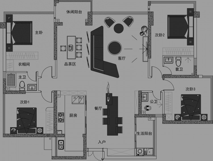 广西贺州｜信都君汇濠庭大横厅160M²开放式格局敞亮又大气