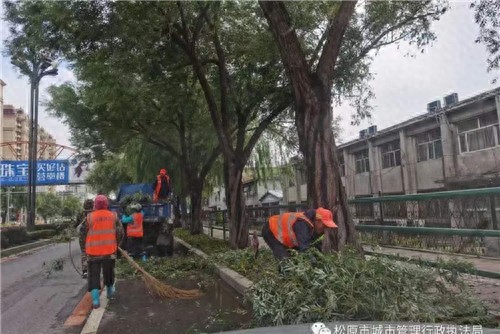 松原城管全力做好台风过后市容环境恢复工作