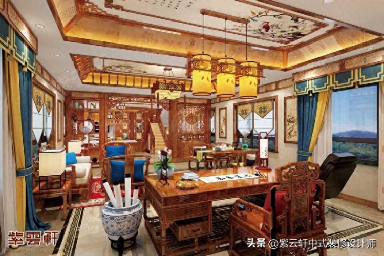 通化自建别墅装修演绎着无比华美的中式风情