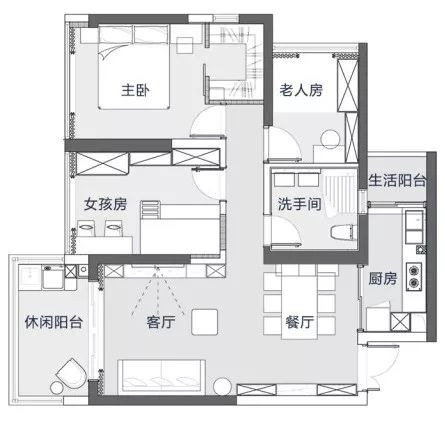 六盘水装修案例丨102平三室时尚轻奢收纳十足大气实用