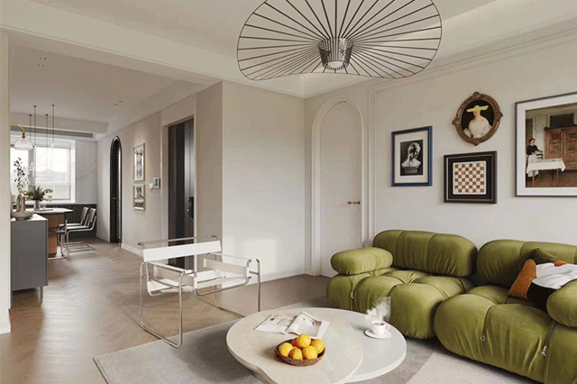 现代简约风格的江门复式住宅客厅设计案例，尽享安宁静谧