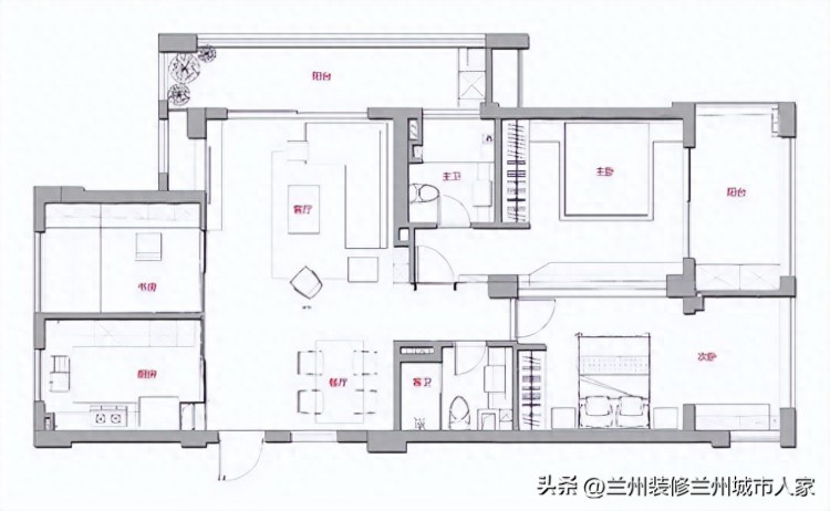 兰州城市人家全屋刷大白电视墙不造型反而装出了高级范看看