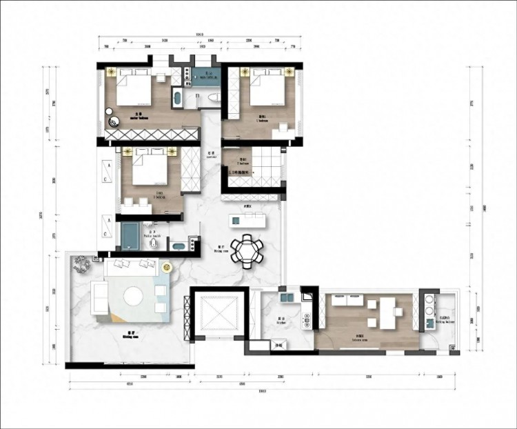 浔.设计 | 190m²现代奶油风，优雅恬静的家