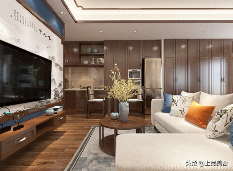 长沙夫妻在郴州购置36平米公寓房装中式风入户就很漂亮还实用