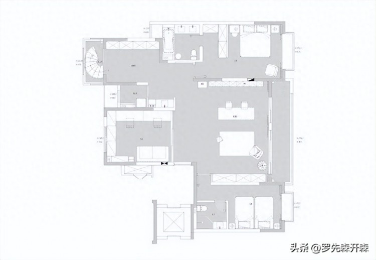 两套精装房爆改成320㎡美式混搭大宅