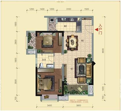 二居室的现代风装修多少钱一平恒禾皇冠国际社区这套92.21平米的装修方案亮点满满