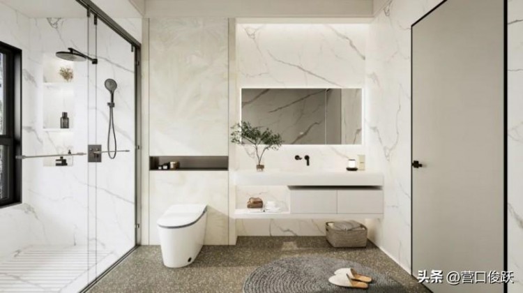 俊跃卫浴 白色系卫生间装修案例 打造一方静谧空间